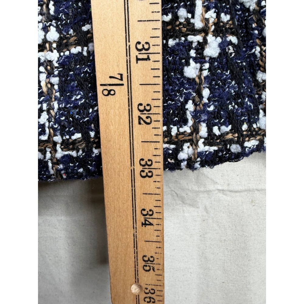 New Likely Alia MultiTweed Half Sleeve Mini Academia‎ Dress size 6 Black/Blue/Wh - Picture 7 of 7